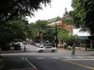 Downtown Athens at the intersection of Clayton St. and College Avenue